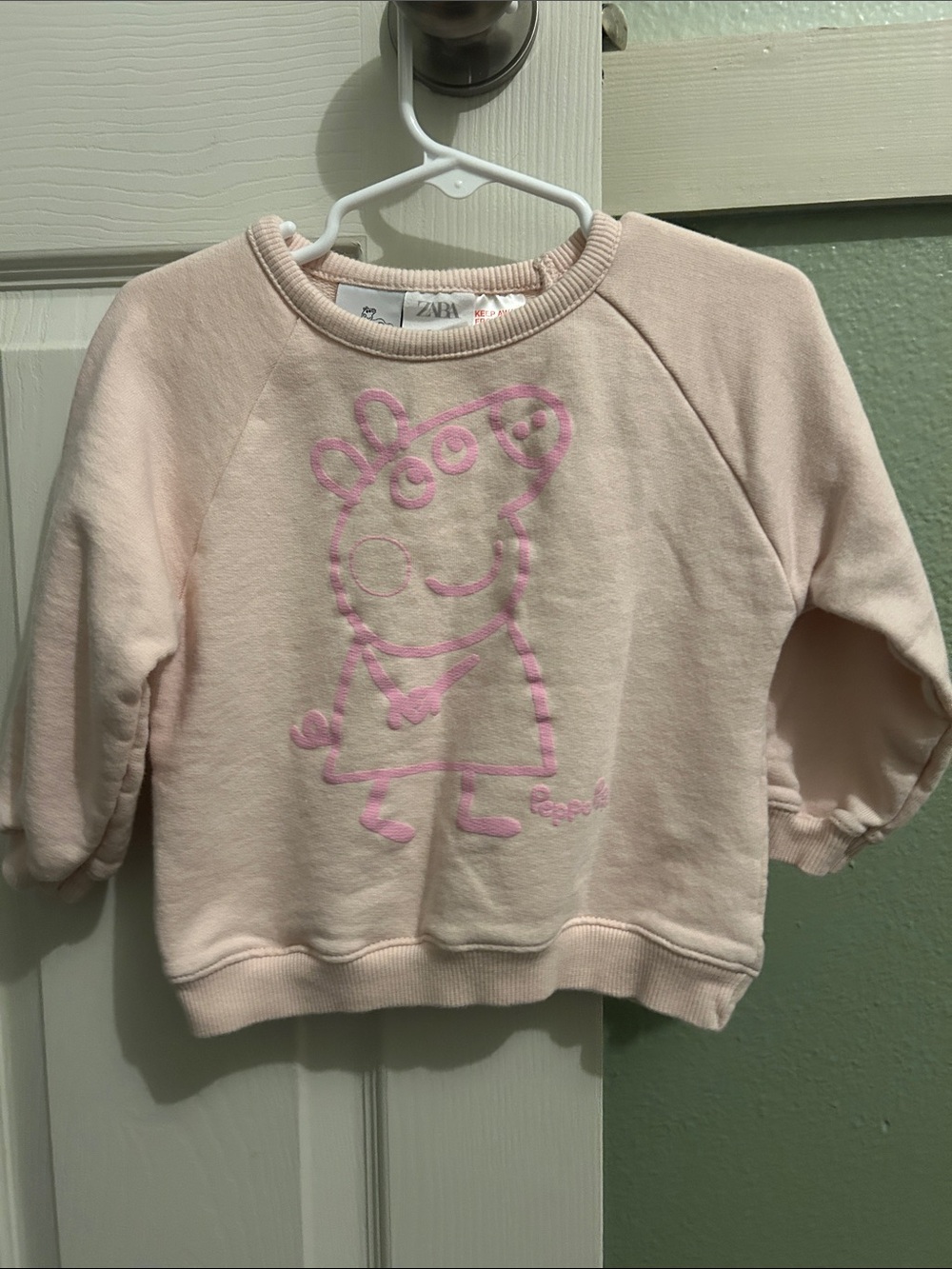 Zara Light Pink Peppa Pig Pullover Sweatshirt